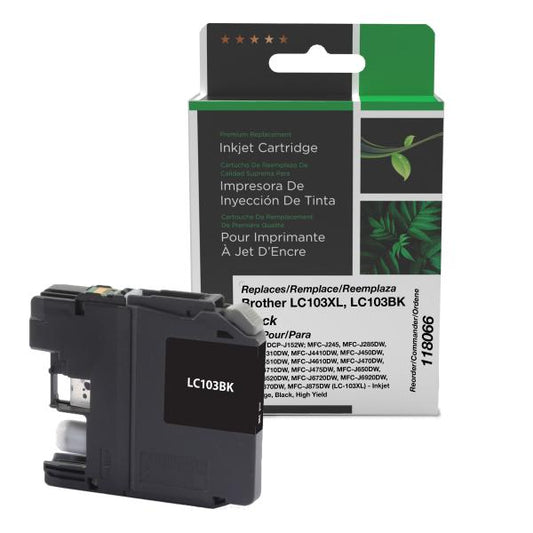 REMANUFACTURED BROTHER HIGH YIELD BLACK INK CARTRIDGE  - LC103XL, LC103BK