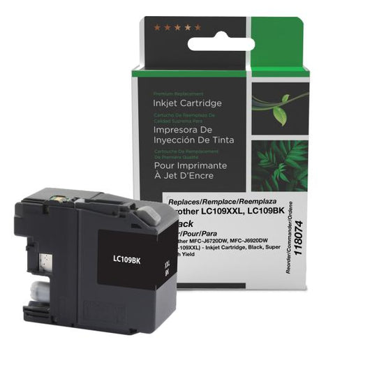 REMANUFACTURED BROTHER SUPER HIGH YIELD BLACK INK CARTRIDGE  - LC109XXL, LC109BK