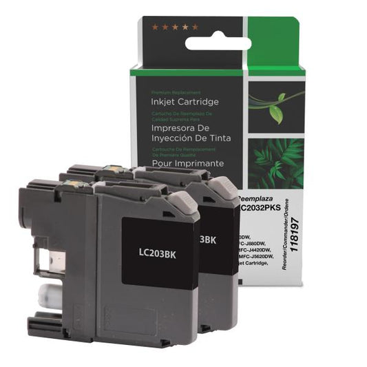 REMANUFACTURED BROTHER HIGH YIELD BLACK INK CARTRIDGE  - LC203XL, LC203BK