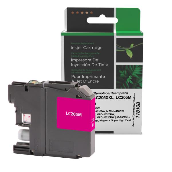 REMANUFACTURED BROTHER SUPER HIGH YIELD MAGENTA INK CARTRIDGE  - LC205XXL, LC205M