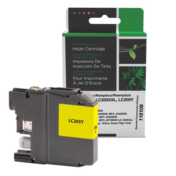 REMANUFACTURED BROTHER SUPER HIGH YIELD YELLOW INK CARTRIDGE  - LC205XXL, LC205Y