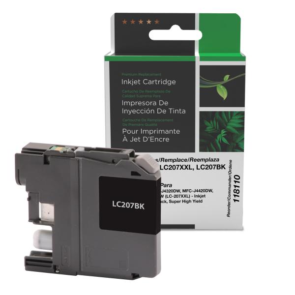 REMANUFACTURED BROTHER SUPER HIGH YIELD BLACK INK CARTRIDGE  - LC207XXL, LC207BK