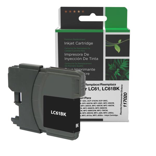 REMANUFACTURED BROTHER BLACK INK CARTRIDGE  - LC61, LC61BK