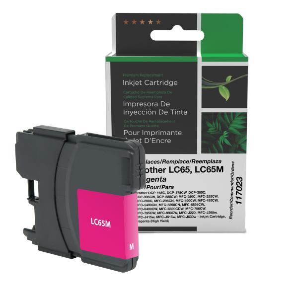 REMANUFACTURED BROTHER HIGH YIELD MAGENTA INK CARTRIDGE  - LC65, LC65M