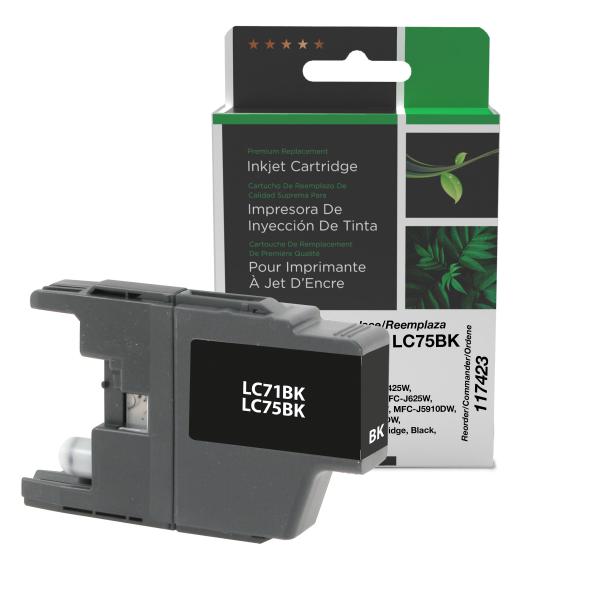 REMANUFACTURED BROTHER HIGH YIELD BLACK INK CARTRIDGE  - LC75, LC75BK