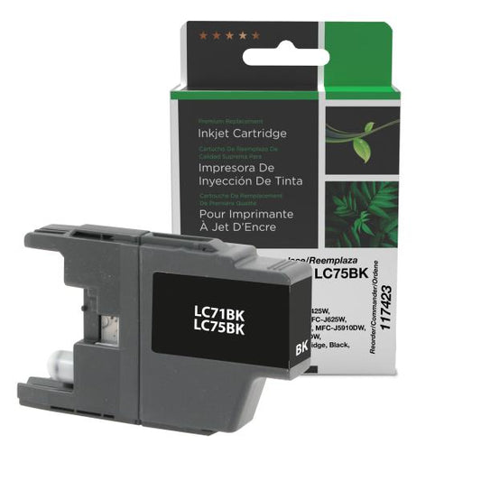 REMANUFACTURED BROTHER HIGH YIELD BLACK INK CARTRIDGE  - LC75, LC75BK