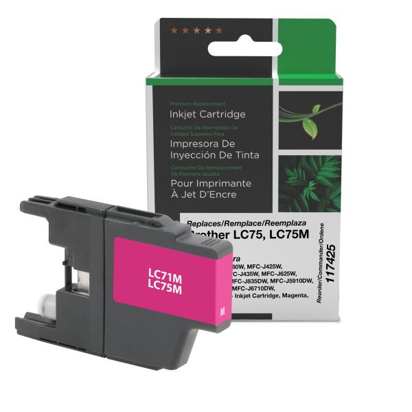 REMANUFACTURED BROTHER HIGH YIELD MAGENTA INK CARTRIDGE  - LC75, LC75M