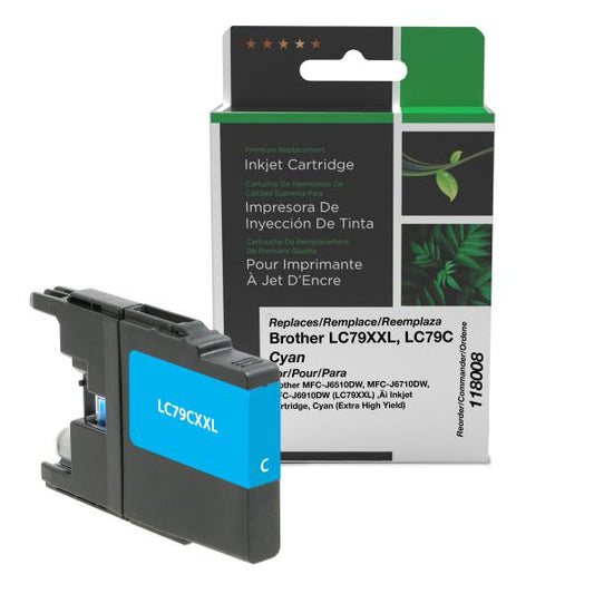 REMANUFACTURED BROTHER EXTRA HIGH YIELD CYAN INK CARTRIDGE  - LC79XXL, LC79C