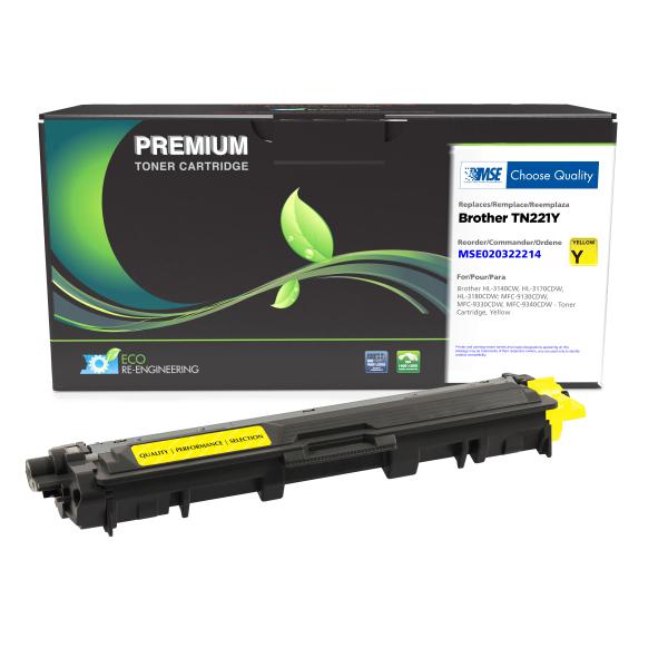 REMANUFACTURED BROTHER YELLOW TONER CARTRIDGE  - TN221Y