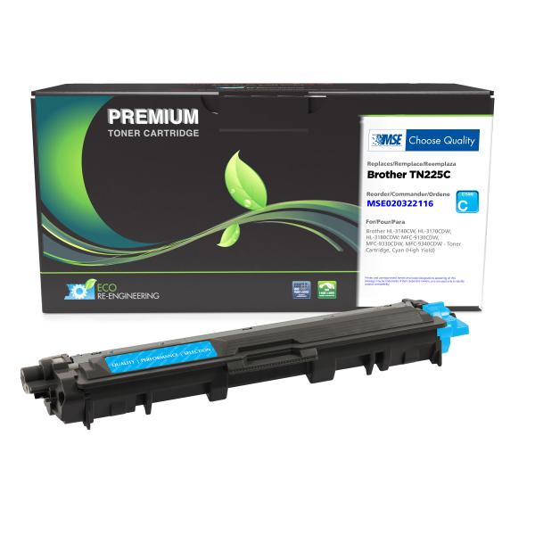 MSE REMANUFACTURED BROTHER HIGH YIELD CYAN TONER CARTRIDGE  - TN225C