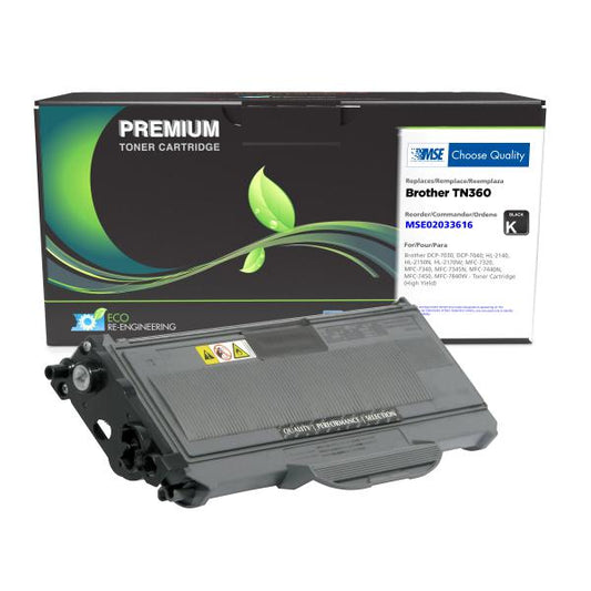 MSE REMANUFACTURED BROTHER HIGH YIELD TONER CARTRIDGE  - TN360