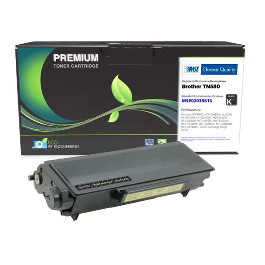 MSE REMANUFACTURED BROTHER HIGH YIELD TONER CARTRIDGE  - TN580