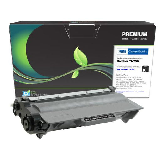 MSE REMANUFACTURED BROTHER HIGH YIELD TONER CARTRIDGE  - TN750