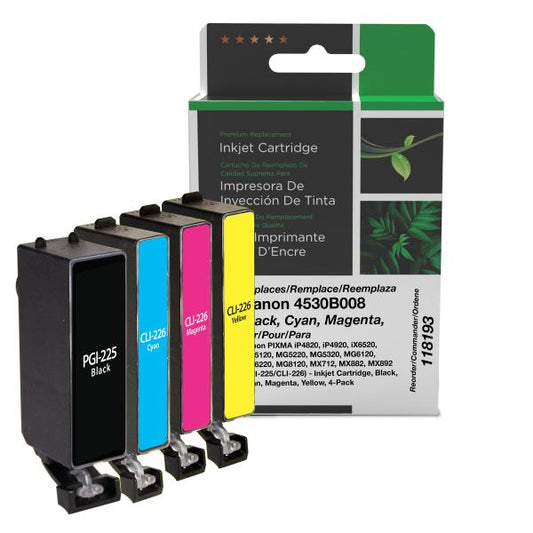 REMANUFACTURED CANON BLACK, CYAN, MAGENTA, YELLOW INK CARTRIDGES  - 4530B008