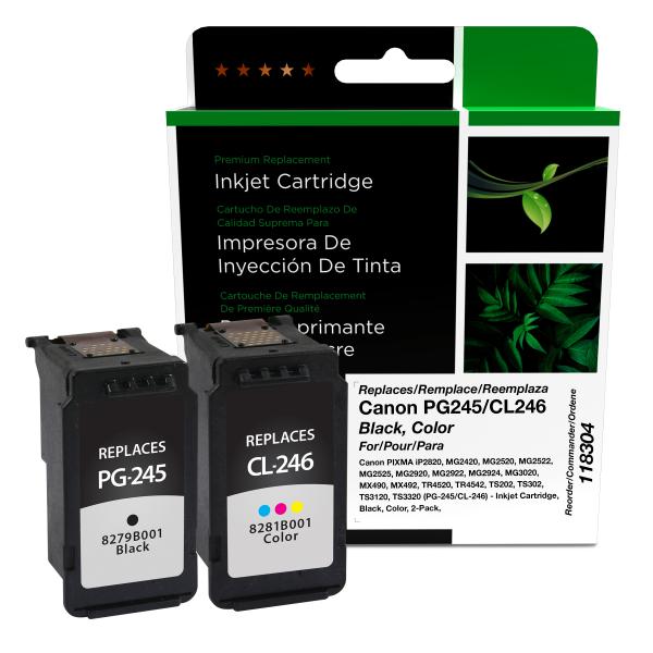 REMANUFACTURED CANON BLACK, COLOR INK CARTRIDGES  - 8279B001, 8281B001