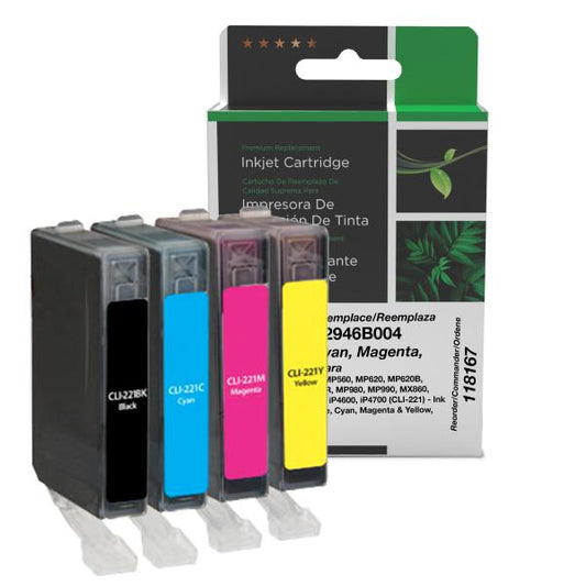 REMANUFACTURED CANON BLACK, CYAN, MAGENTA, YELLOW INK CARTRIDGES  - 2946B004