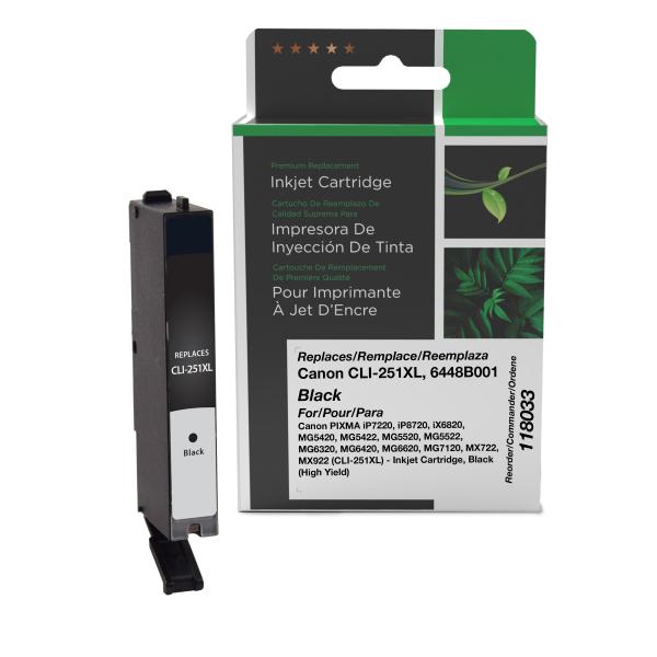 REMANUFACTURED CANON HIGH YIELD BLACK INK CARTRIDGE  - 6448B001