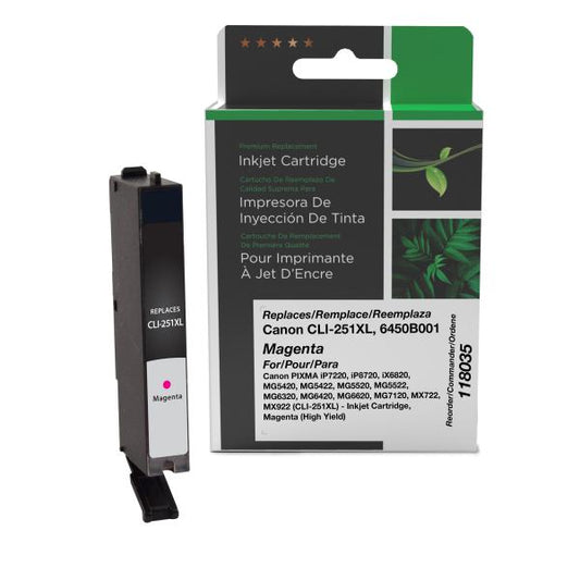 REMANUFACTURED CANON HIGH YIELD MAGENTA INK CARTRIDGE  - 6450B001