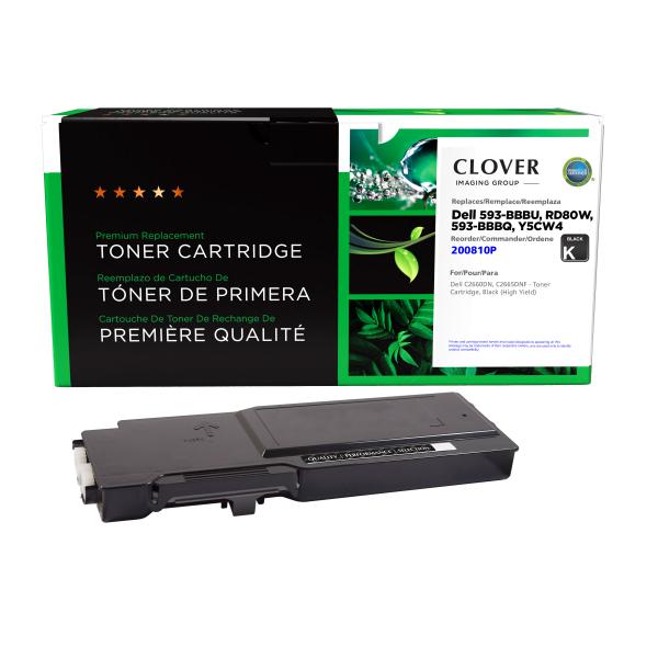 REMANUFACTURED DELL HIGH YIELD BLACK TONER CARTRIDGE  - 593-BBBU, RD80W, 593-BBBQ, Y5CW4