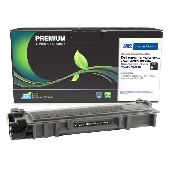 REMANUFACTURED DELL HIGH YIELD TONER CARTRIDGE  - P7RMX, PVTHG, 593-BBKD, CVXGF, 2RMPM, 593-BBKC