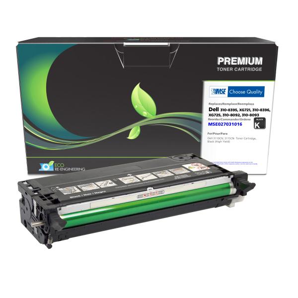 MSE REMANUFACTURED DELL HIGH YIELD BLACK TONER CARTRIDGE  - 310-8395, XG721, 310-8396, XG725, 310-8092, 310-8093