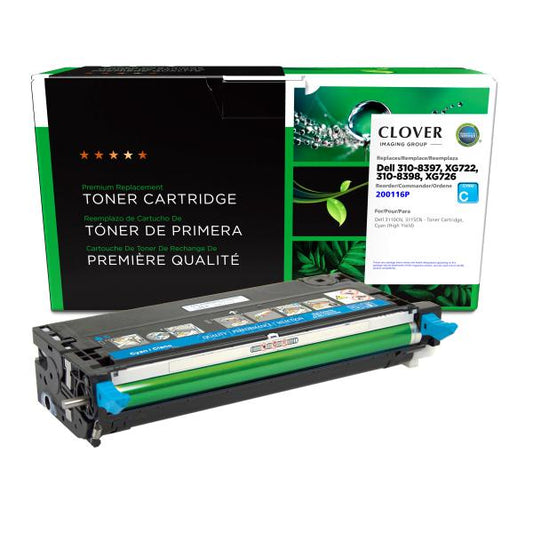 REMANUFACTURED DELL HIGH YIELD CYAN TONER CARTRIDGE  - 310-8397, XG722, 310-8398, XG726, 310-8094, 310-8095