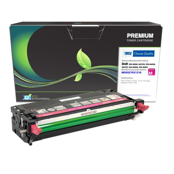 MSE REMANUFACTURED DELL HIGH YIELD MAGENTA TONER CARTRIDGE  - 310-8399, XG723, 310-8400, XG727, 310-8096, 310-8097