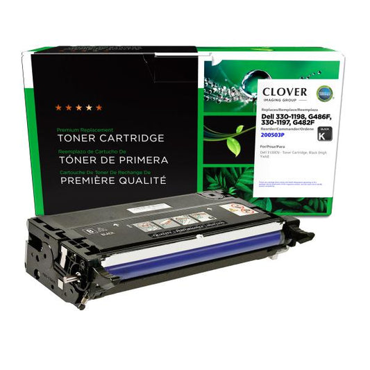 REMANUFACTURED DELL HIGH YIELD BLACK TONER CARTRIDGE  - 330-1198, G486F, 330-1197, G482F