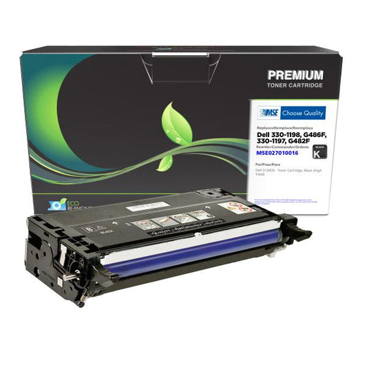 MSE REMANUFACTURED DELL HIGH YIELD BLACK TONER CARTRIDGE  - 330-1198, G486F, 330-1197, G482F