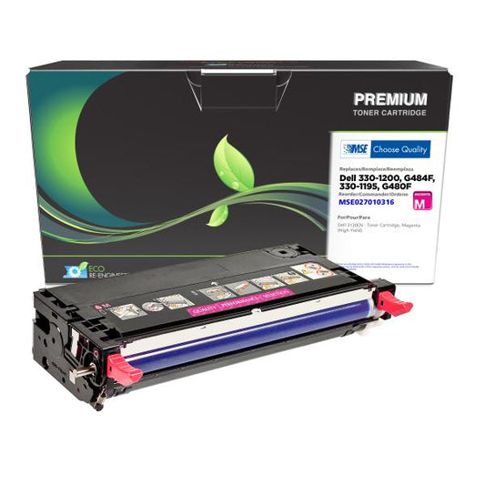 MSE REMANUFACTURED DELL HIGH YIELD MAGENTA TONER CARTRIDGE  - 330-1200, G484F, 330-1195, G480F