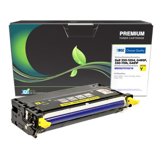 MSE REMANUFACTURED DELL HIGH YIELD YELLOW TONER CARTRIDGE  - 330-1204, G485F, 330-1196, G481F