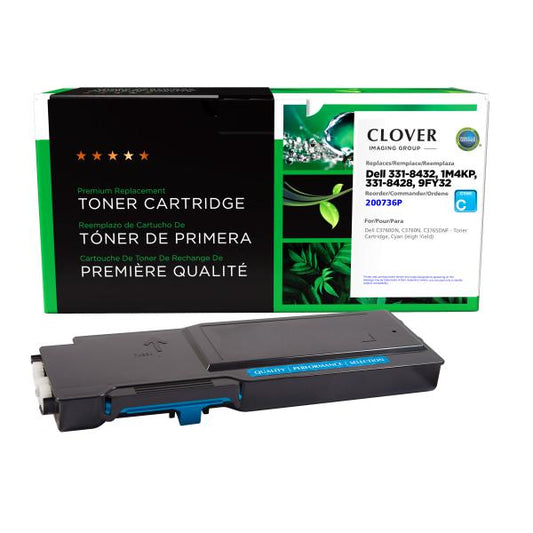 REMANUFACTURED DELL HIGH YIELD CYAN TONER CARTRIDGE  - 331-8432, 1M4KP, 331-8428, 9FY32