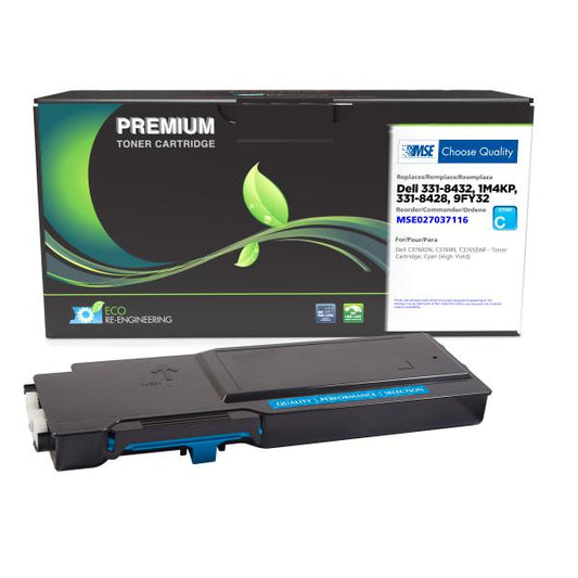 MSE REMANUFACTURED DELL HIGH YIELD CYAN TONER CARTRIDGE  - 331-8432, 1M4KP, 331-8428, 9FY32