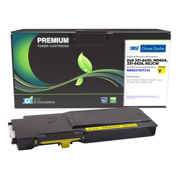 REMANUFACTURED DELL HIGH YIELD YELLOW TONER CARTRIDGE  - 331-8430, MD8G4, 331-8426, RGJCW