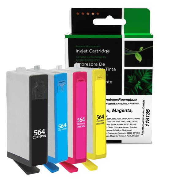 REMANUFACTURED HP BLACK, CYAN, MAGENTA, YELLOW INK CARTRIDGES  - 3YQ22AN