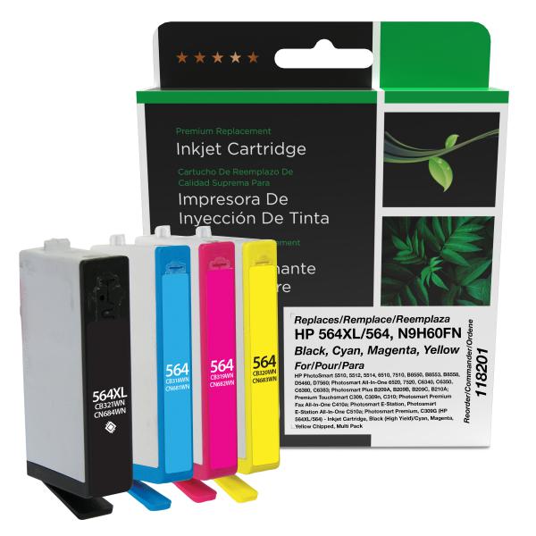 REMANUFACTURED HP BLACK HIGH YIELD, CYAN, MAGENTA, YELLOW INK CARTRIDGES  - N9H60FN