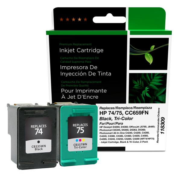 REMANUFACTURED HP BLACK, TRI-COLOR INK CARTRIDGES  - CC659FN