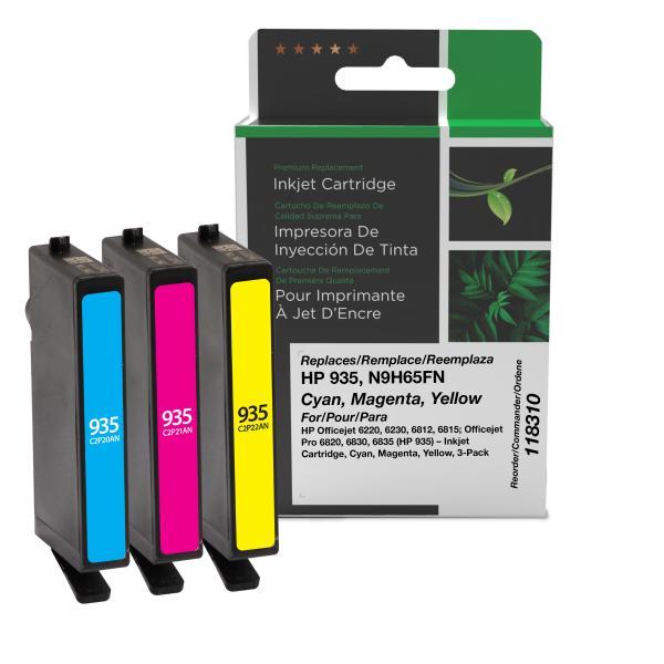 REMANUFACTURED HP CYAN, MAGENTA, YELLOW INK CARTRIDGES  - N9H65FN