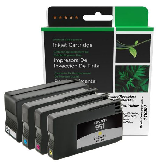 REMANUFACTURED HP HIGH YIELD BLACK, CYAN, MAGENTA, YELLOW INK CARTRIDGES  - C2P01FN