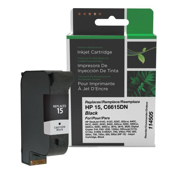 REMANUFACTURED HP BLACK INK CARTRIDGE  - C6615DN