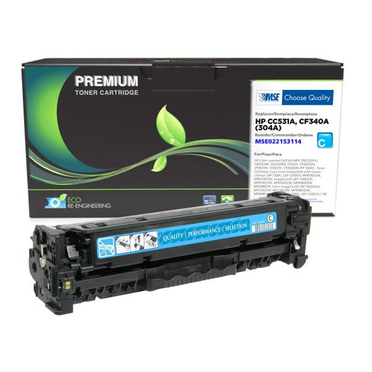 MSE REMANUFACTURED HP CYAN TONER CARTRIDGE  - CC531A