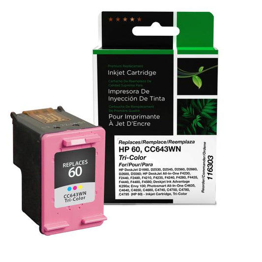 REMANUFACTURED HP TRI-COLOR INK CARTRIDGE  - CC643WN