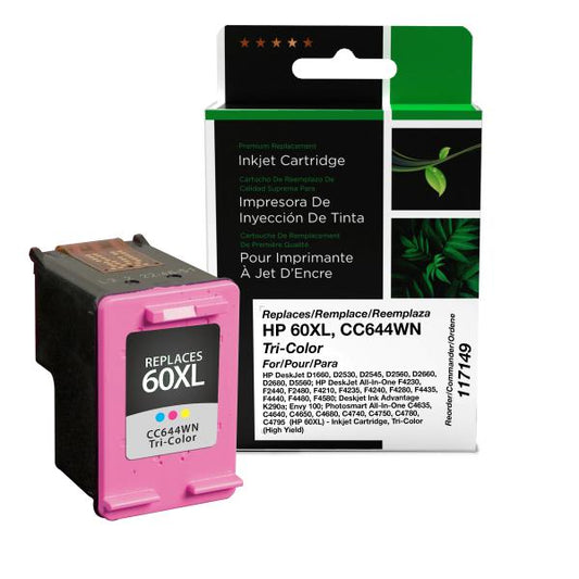 REMANUFACTURED HP HIGH YIELD TRI-COLOR INK CARTRIDGE  - CC644WN