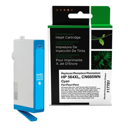 REMANUFACTURED HP HIGH YIELD CYAN INK CARTRIDGE  - CB323WN, CN685WN