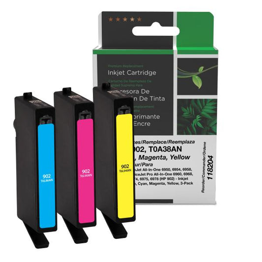 REMANUFACTURED HP CYAN, MAGENTA, YELLOW INK CARTRIDGES  - T0A38AN