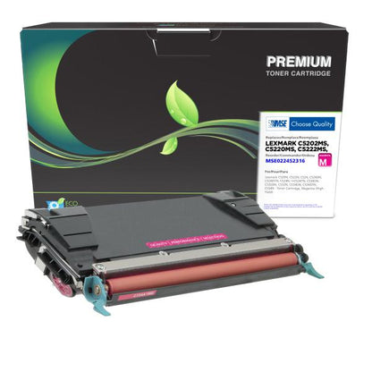 REMANUFACTURED LEXMARK HIGH YIELD MAGENTA TONER CARTRIDGE  - C5202MS, C5220MS, C5222MS, C5242MH