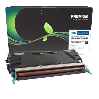 MSE REMANUFACTURED LEXMARK HIGH YIELD BLACK TONER CARTRIDGE  - C736H2KG