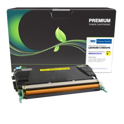 REMANUFACTURED LEXMARK HIGH YIELD YELLOW TONER CARTRIDGE  - C736H2YG