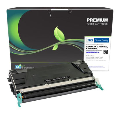 MSE REMANUFACTURED LEXMARK BLACK TONER CARTRIDGE  - C746H1KG, C746H2KG, X746H1KG, X746H2KG