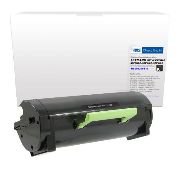 REMANUFACTURED LEXMARK HIGH YIELD TONER CARTRIDGE  - 50F0HA0, 50F0U0G, 50F1H00, 50F1H0E